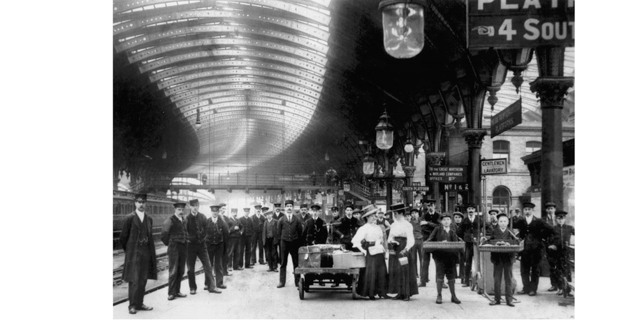  Old York Railway Station Postcard printed on to huge Wallpaper 